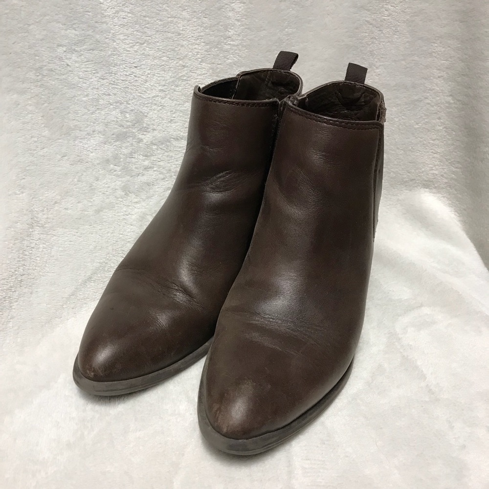 Franco Sarto Leather Block Heel Boots
